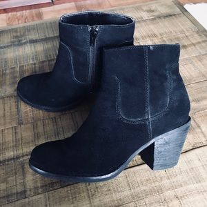 SEYCHELLES Black Suede Ankle Booties
